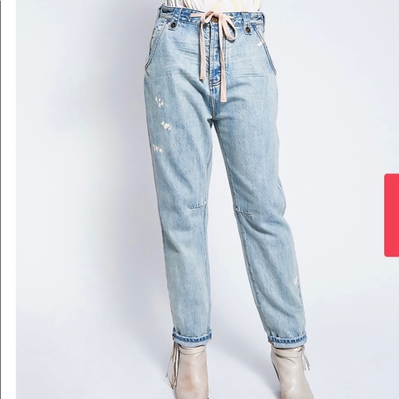 NWT - One Teaspoon Painted High  waist Safari Jean - Free People - size 24 or XS - Picture 5 of 9